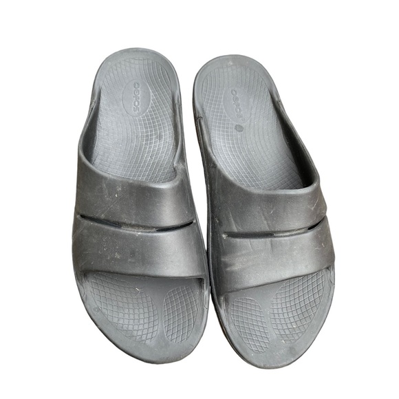 OOFOS Black mens slides size 13 - Picture 1 of 7